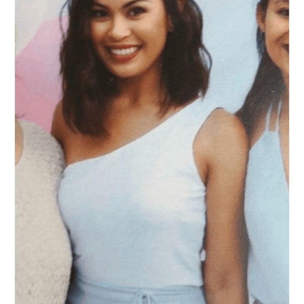 Bebe White One shoulder Cropped Top XS - Picture 3 of 9
